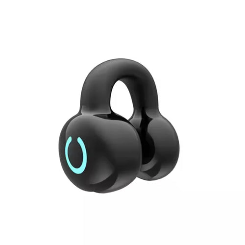 Bluetooth 5.3 Ear Clip Wireless Earphones HiFi Stereo Noise Cancelling Earphones Long Battery Life Waterproof Earphones - Color: Black
